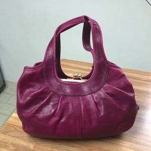 Ergo leather pleated coach purse